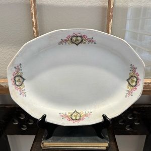 Vintage Transferware Birds Kissing Heart Pattern platter